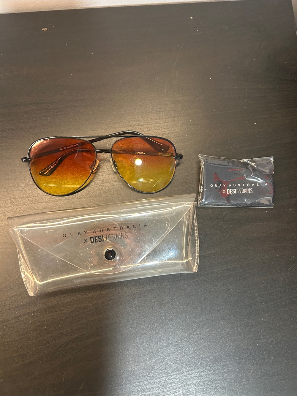 Quay Australia X Desi Perkins Collab Sahara Orange Fade